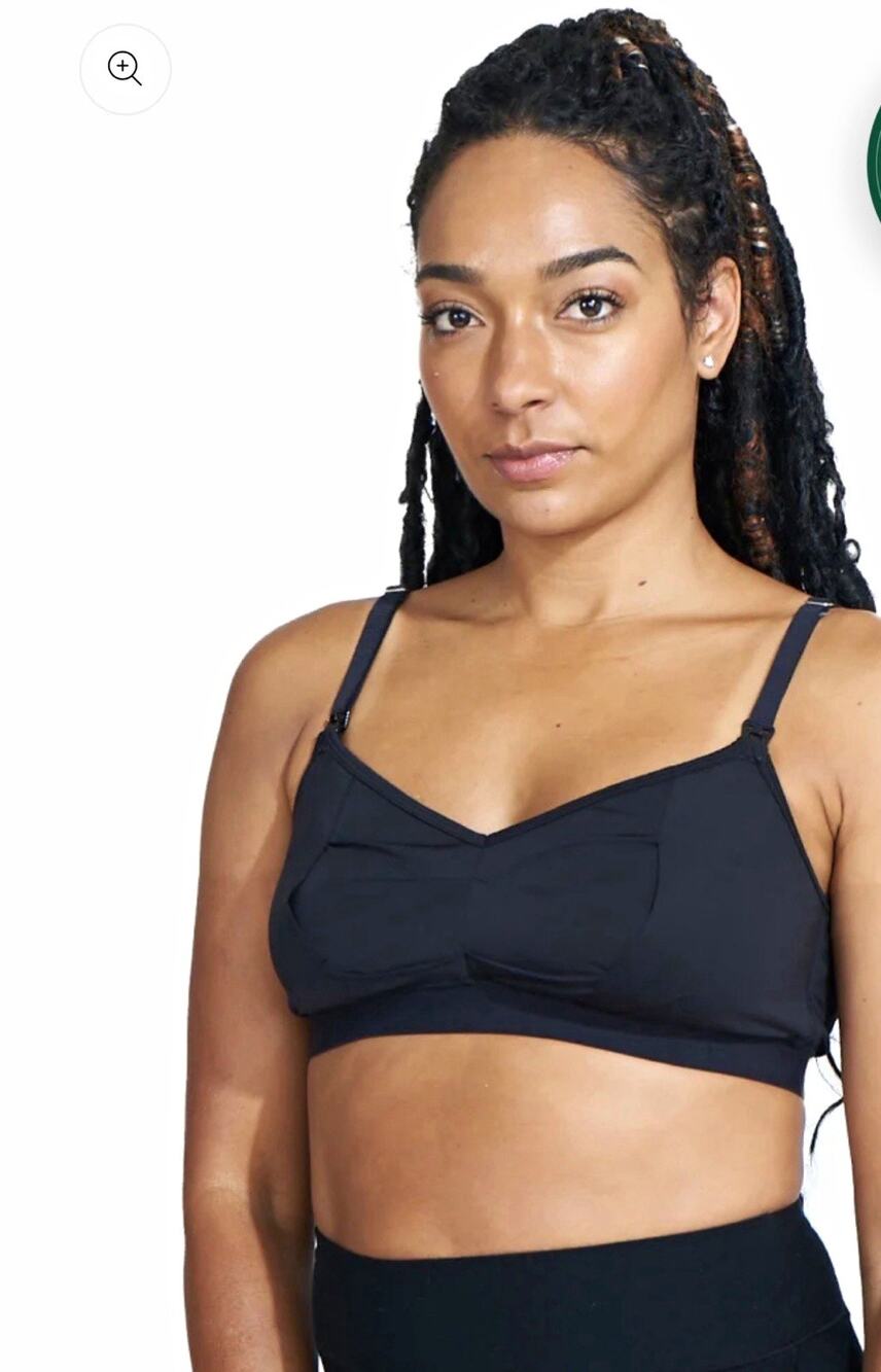 Bodily The Do Anything Bra 4-in-1 pumping and nursing bra soft silky black L